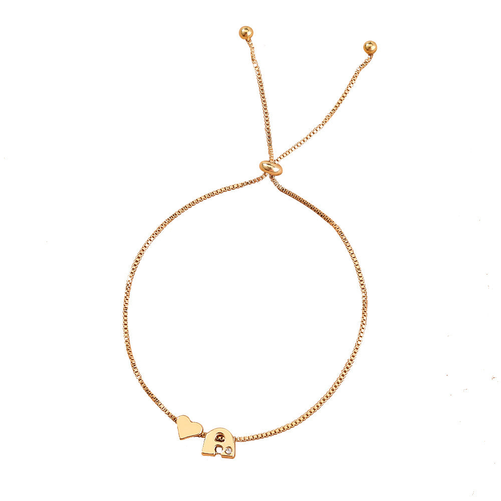 Golden Box Chain Copper Bead Shrink Bracelets