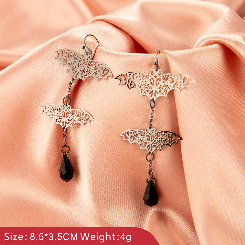 Gothic Ghost Spider Skull Ear Female Earrings