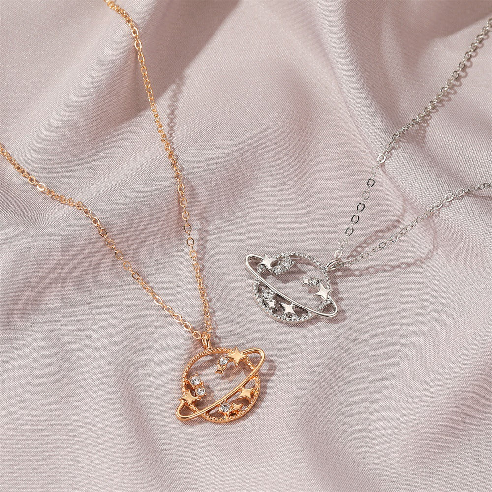 Style Fashion Planet Clavicle Chain Simple Necklaces