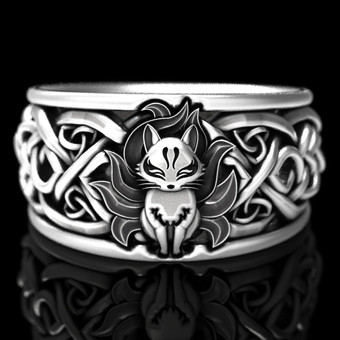 Women's & Men's & Shi Exquisite Nine Tail Fox Pattern Alloy Rings