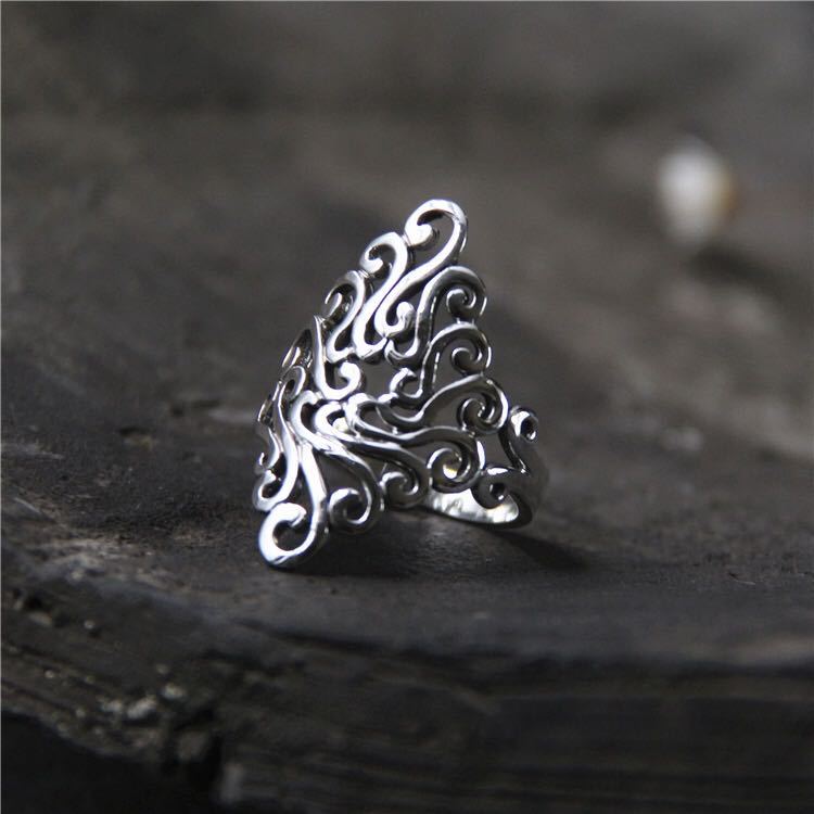 Women's Chiba Thai Sier Diamond Hollow Pattern Rings