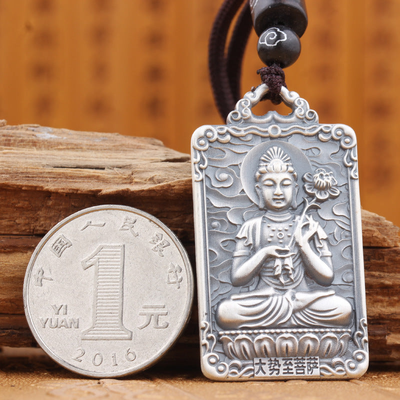 Men's Chinese Zodiac Pendants Sterling Sier Buddha Necklaces