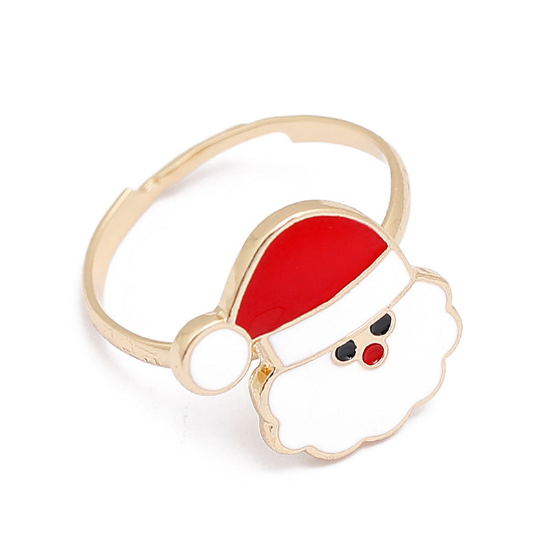 Christmas Metal Cartoon Snowman Elk Tree Rings