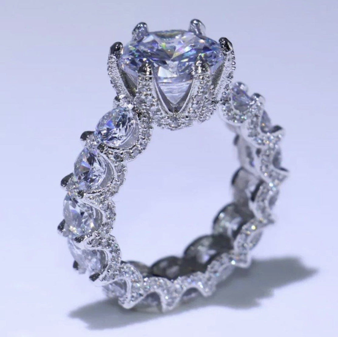 Women's Zircon Alloy Inlaid Packaging Clothing Ring