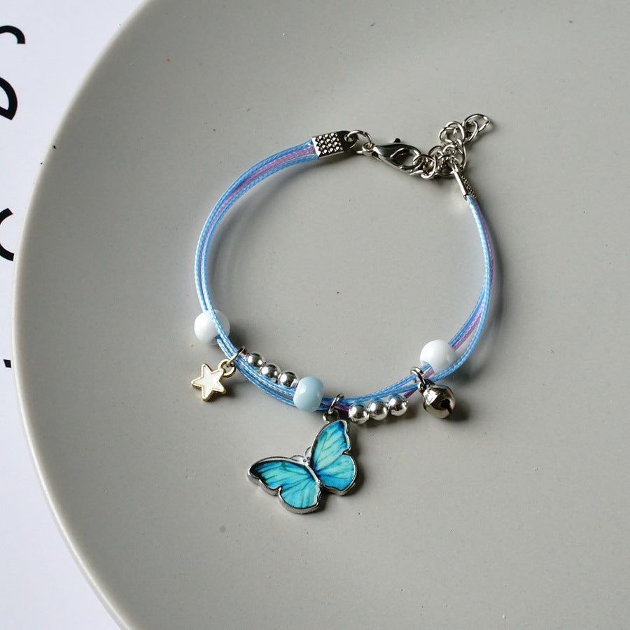 Bracelets froids féminins papillon bleu populaires à la mode