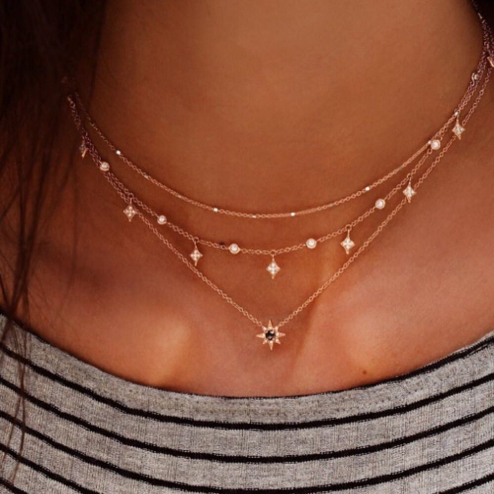 Ornament Retro Exaggerated Diamond Alloy Fashion Necklaces