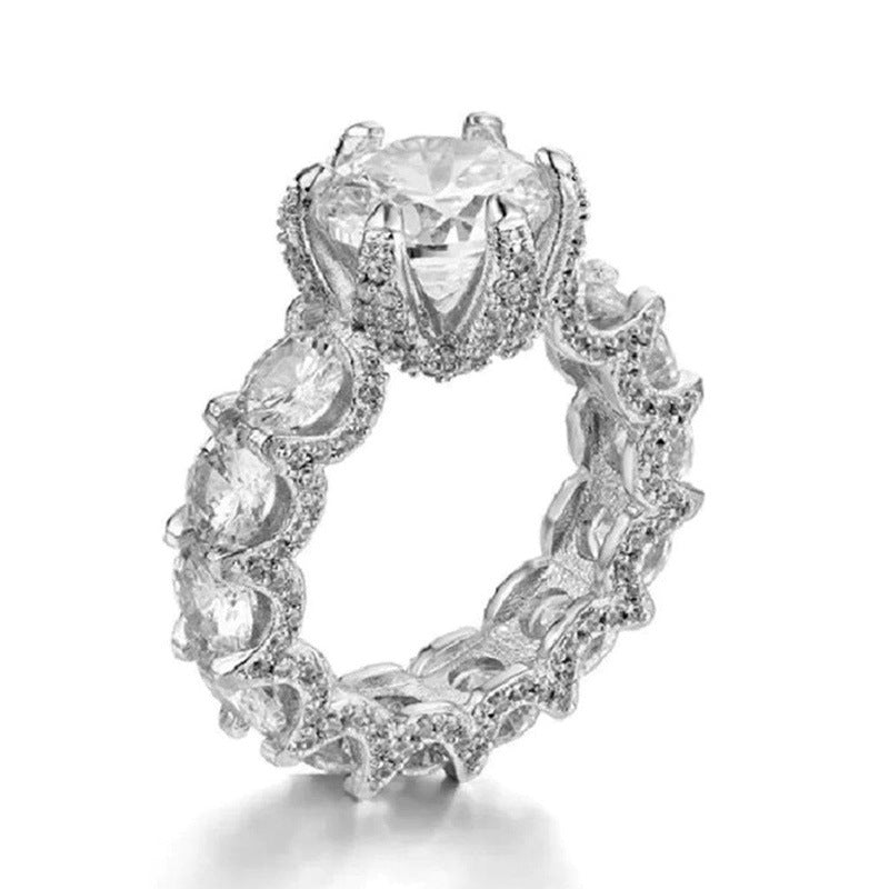 Women's Zircon Alloy Inlaid Packaging Clothing Ring