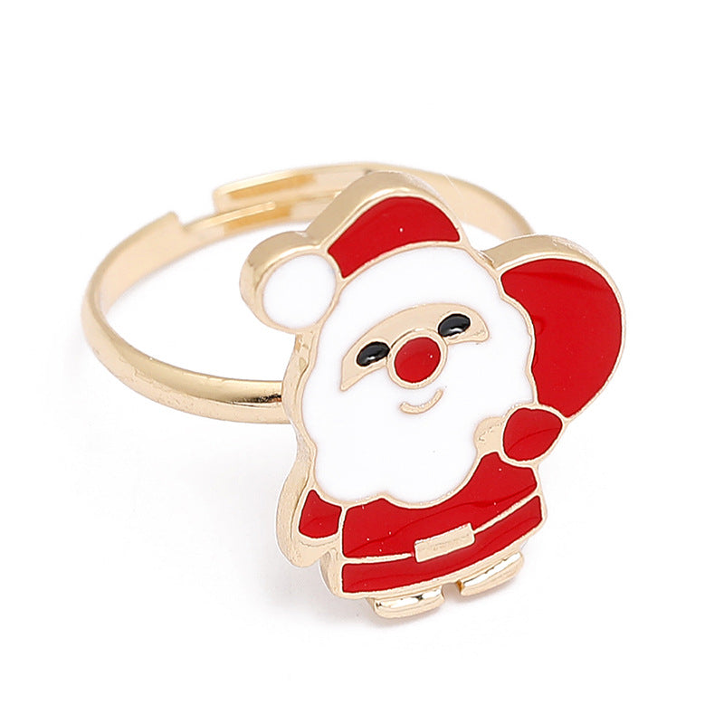 Christmas Metal Cartoon Snowman Elk Tree Rings