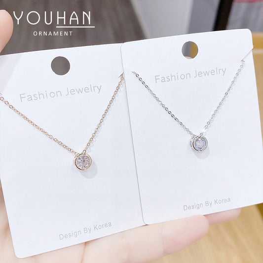 Damen-Schlüsselbein-Halsketten im koreanischen Stil mit Mikro-Strass-Zirkon