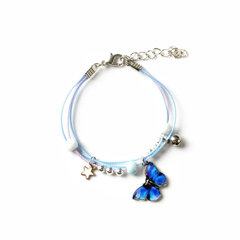 Fashion Popular Blue Butterfly Female Cold Bracelets