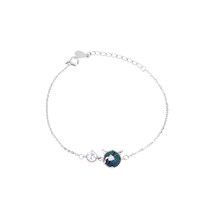 Silberne kleine Teufel-Mode-Armbänder in Blau