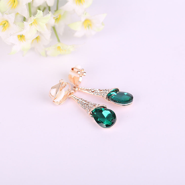 Women's Fashion Long Crystal Wedding Water Drop Rings