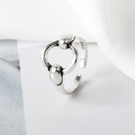 Sier Vintage Open Female Personalized Cold Rings