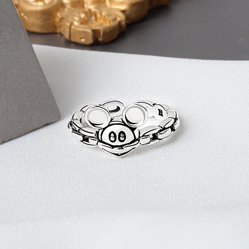 Niedliche Mickey-Mouse-Sternzeichen-Twist-personalisierte Ringe