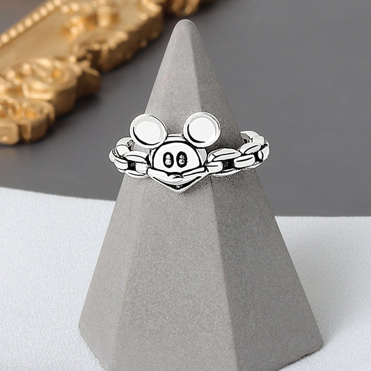 Niedliche Mickey-Mouse-Sternzeichen-Twist-personalisierte Ringe