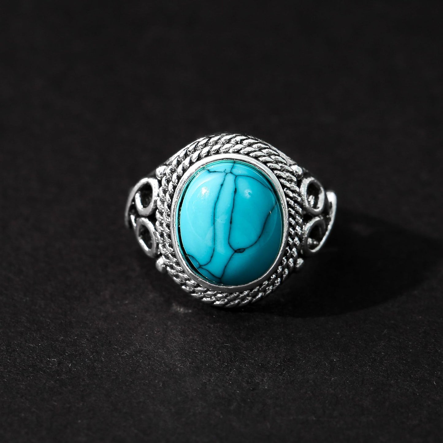 Bagues de fiançailles de mariage turquoise pour femmes, hommes et vintage