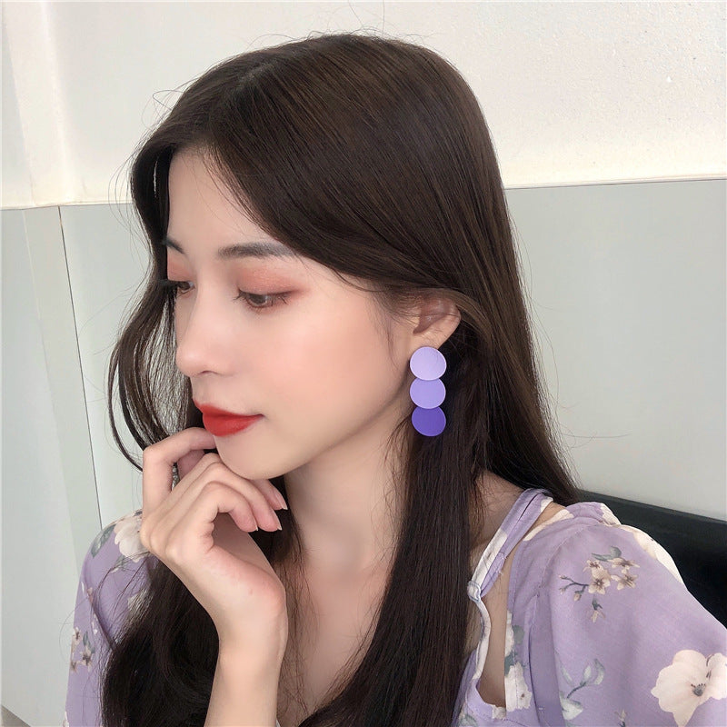 Fashion Purple Temperament Long Fairy Girly Earrings