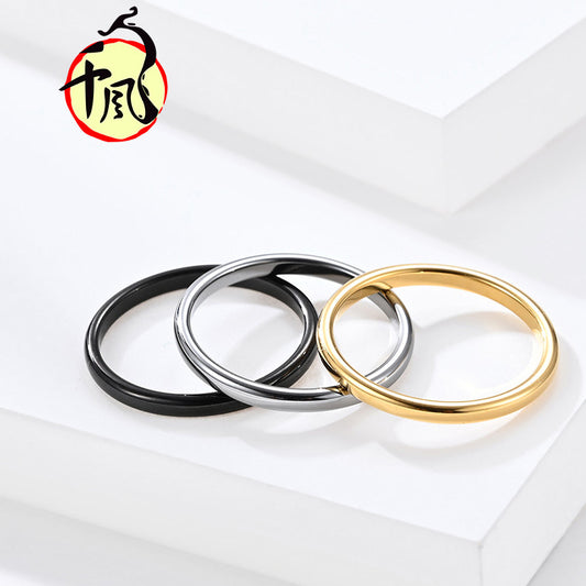 Steel Little Finger Temperament Couple Gold Rings