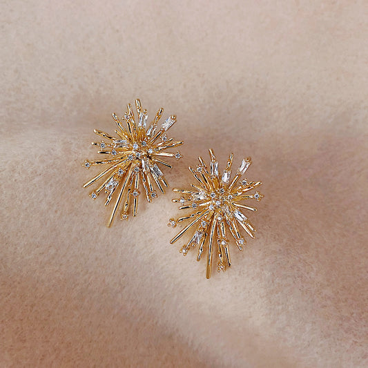 Women's Fireworks Beautiful Studded With Zircon Temperament Earrings