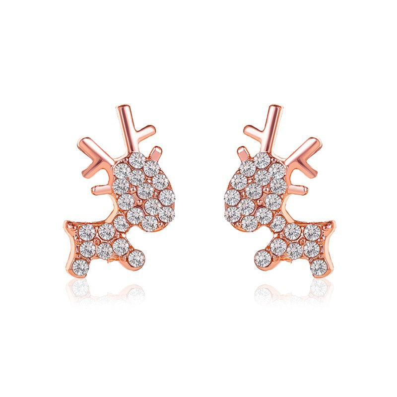 Boucles d'oreilles en forme de cerf pour femmes, simples, mignonnes, exquises, petits animaux