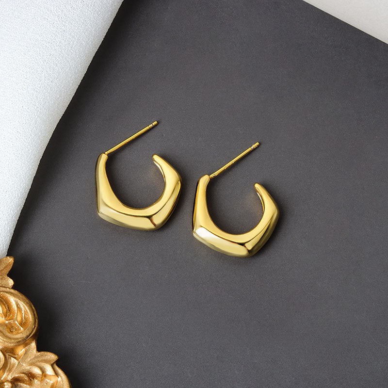 Boucles d'oreilles simples et froides, Design géométrique exagéré pour femmes