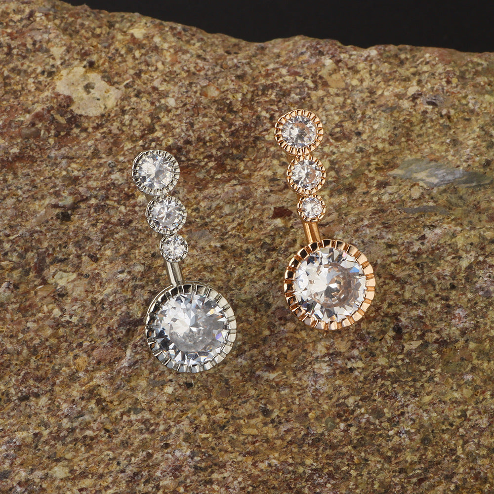 Sexy Minimalist Copper Zircon Belly Human Body Stud Earrings