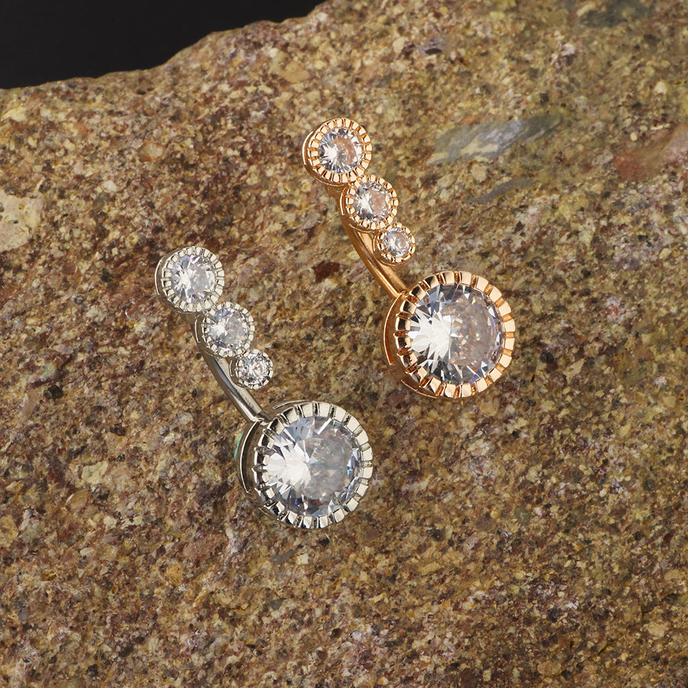 Sexy Minimalist Copper Zircon Belly Human Body Stud Earrings