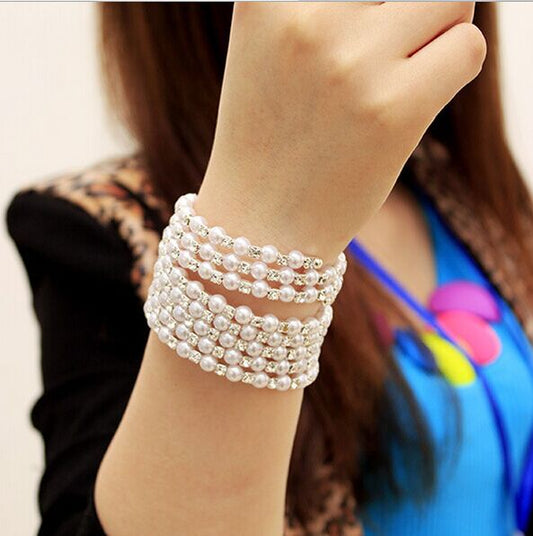 Ornament Fashion Pearl Winding Spiral Jewelry Bracelets