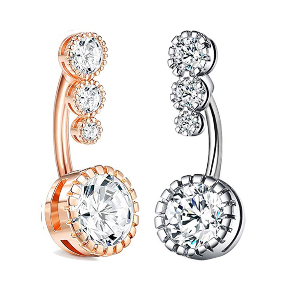 Sexy Minimalist Copper Zircon Belly Human Body Stud Earrings