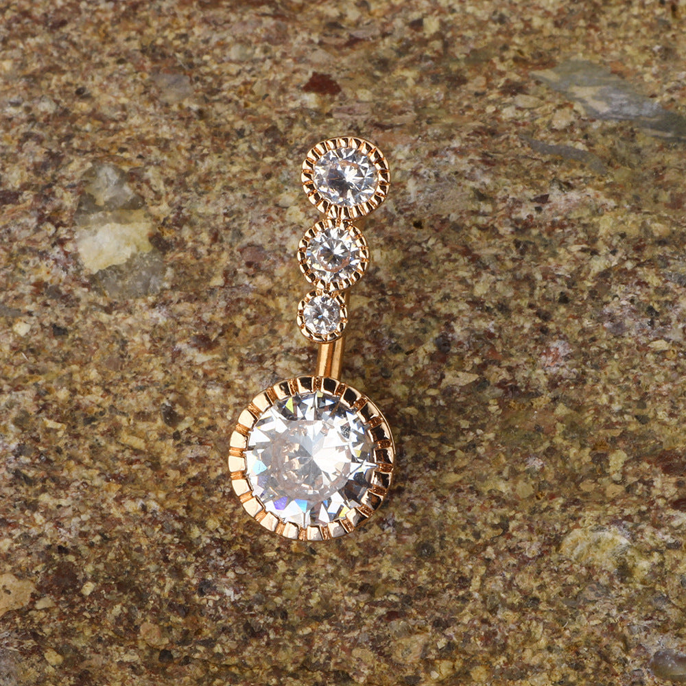 Sexy Minimalist Copper Zircon Belly Human Body Stud Earrings