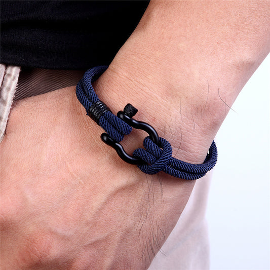 Bracelets en acier inoxydable noir style corde Milan pour hommes