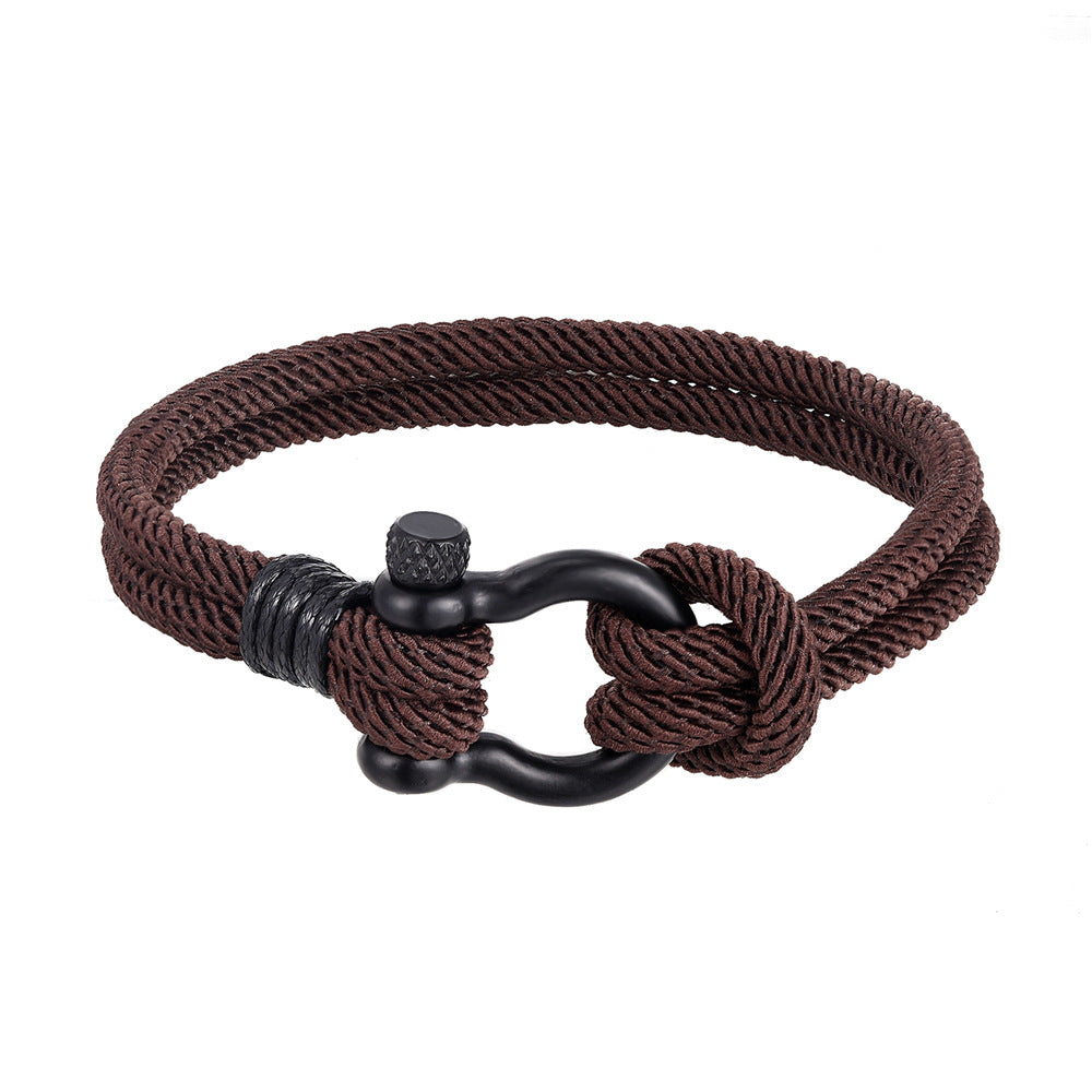 Men's Milan Rope Style Black Stainless Steel Bracelets