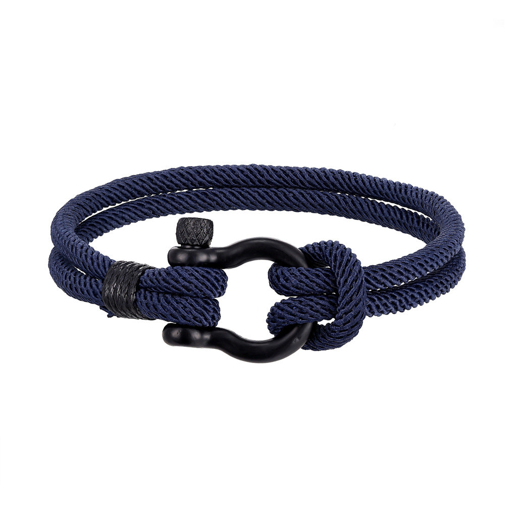 Men's Milan Rope Style Black Stainless Steel Bracelets