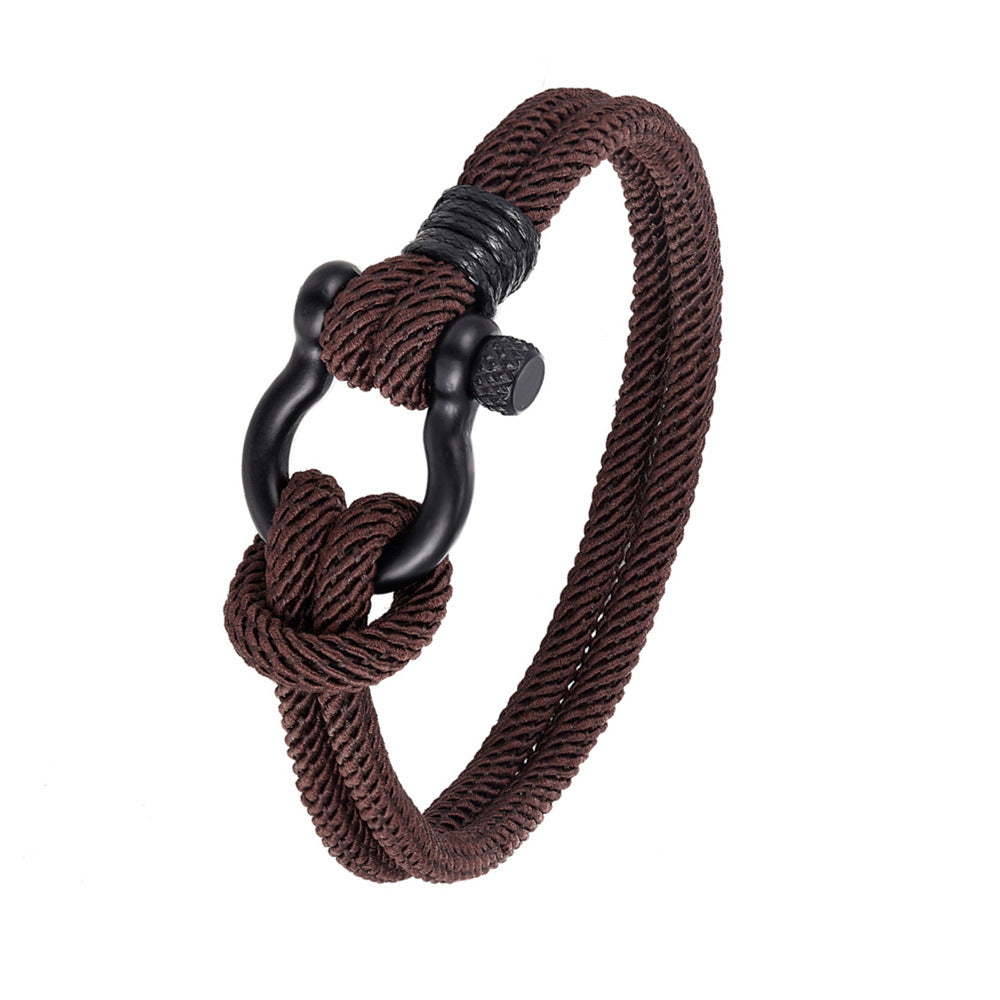 Men's Milan Rope Style Black Stainless Steel Bracelets