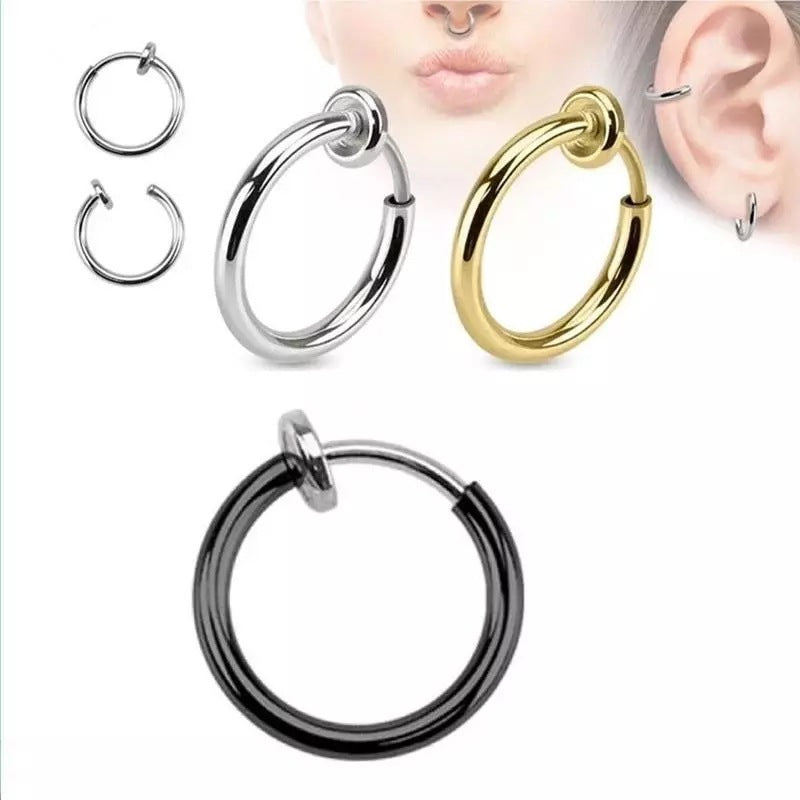 Unisex Pseudo Elastic Clip-on Round Spring Earrings