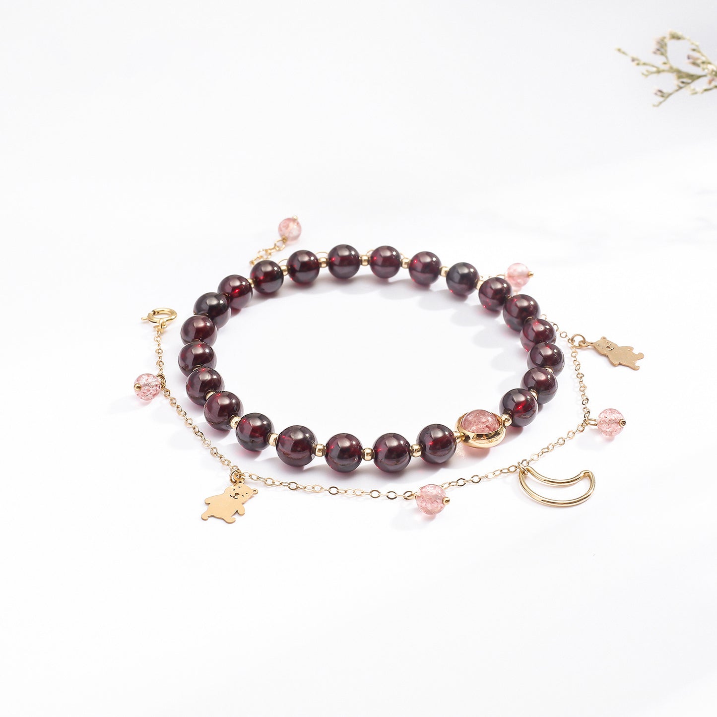 Strawberry Quartz Bag Gold Jewelry Accessories Garnet Bracelets