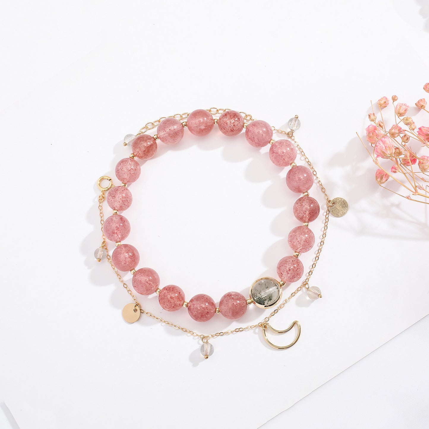 Strawberry Quartz Bag Gold Jewelry Accessories Garnet Bracelets