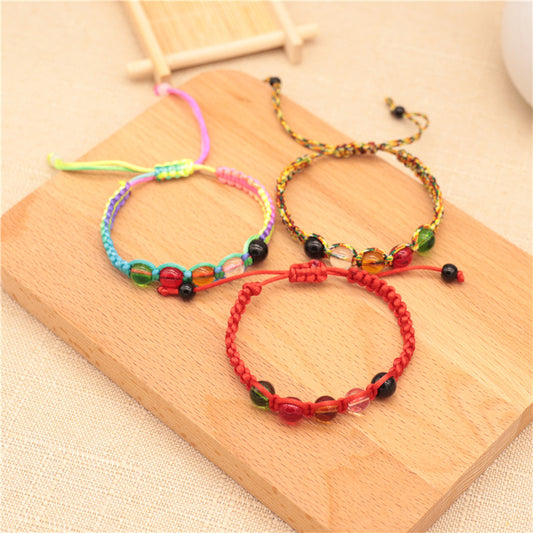 Thread Five-line Beads Red Rope Crystal Bracelets