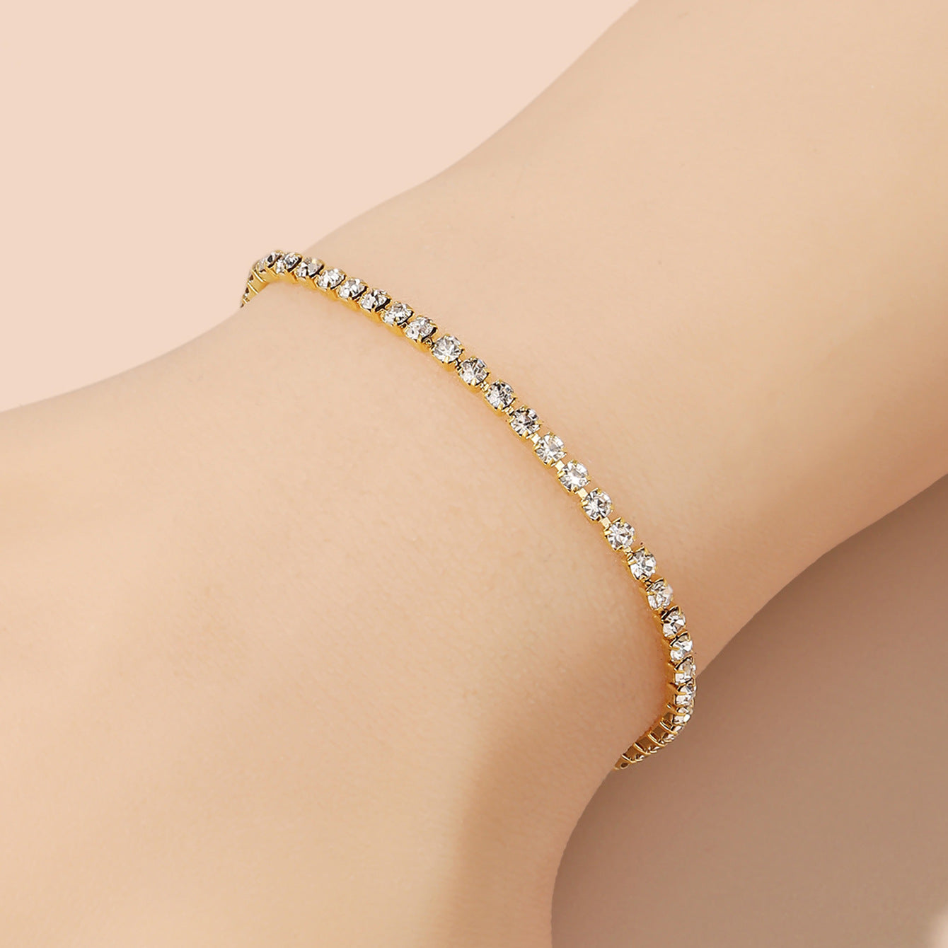 Ornement élégant strass brillant plein de diamants bracelets