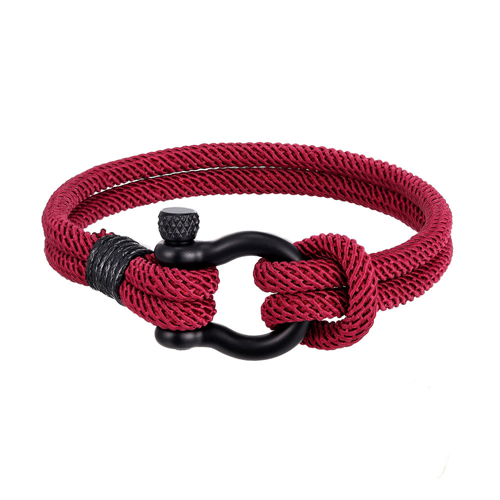 Men's Milan Rope Style Black Stainless Steel Bracelets