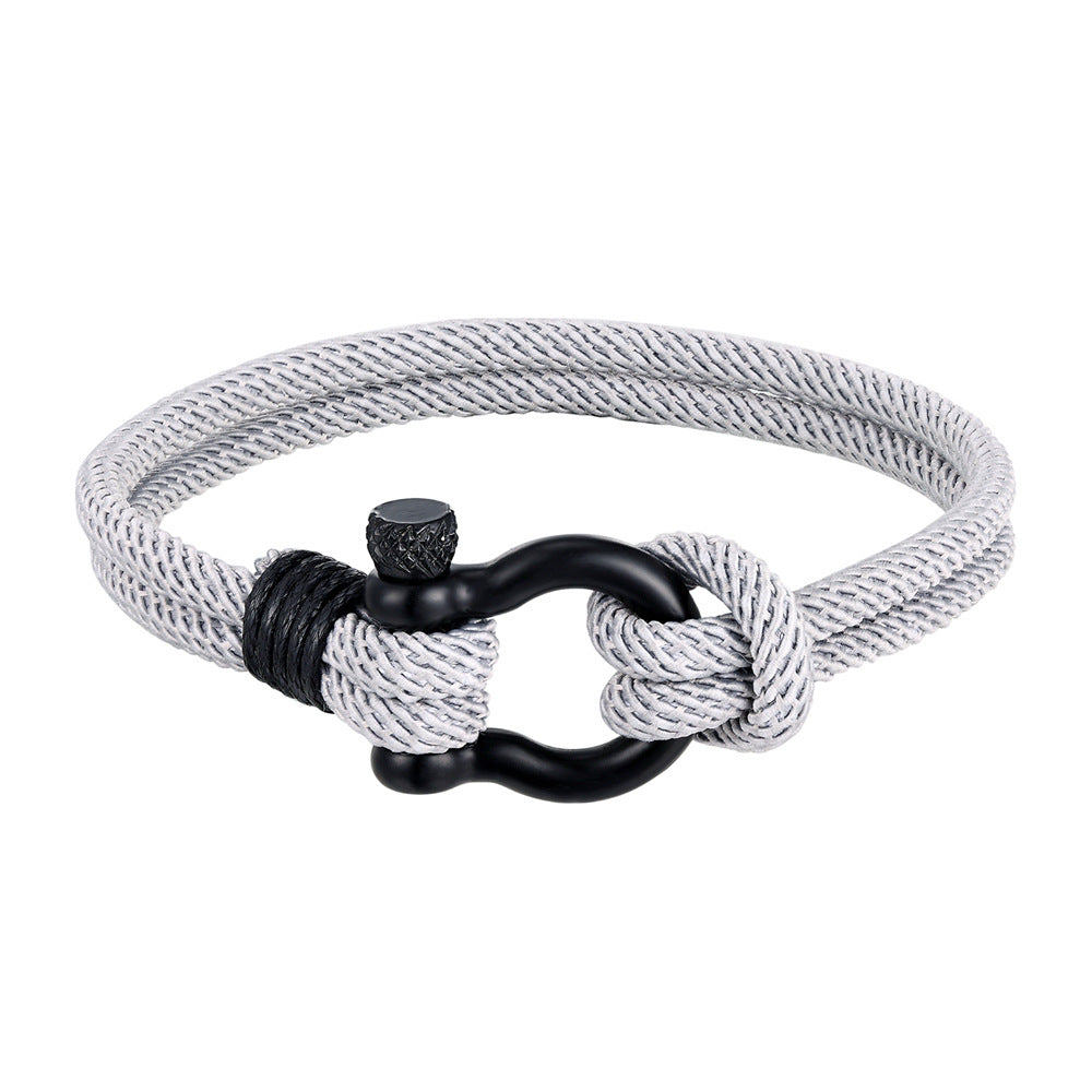 Men's Milan Rope Style Black Stainless Steel Bracelets