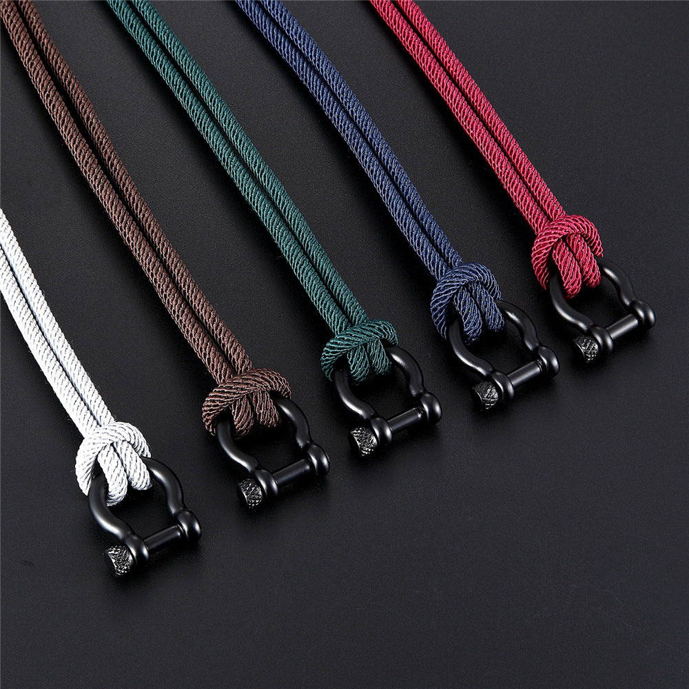 Men's Milan Rope Style Black Stainless Steel Bracelets