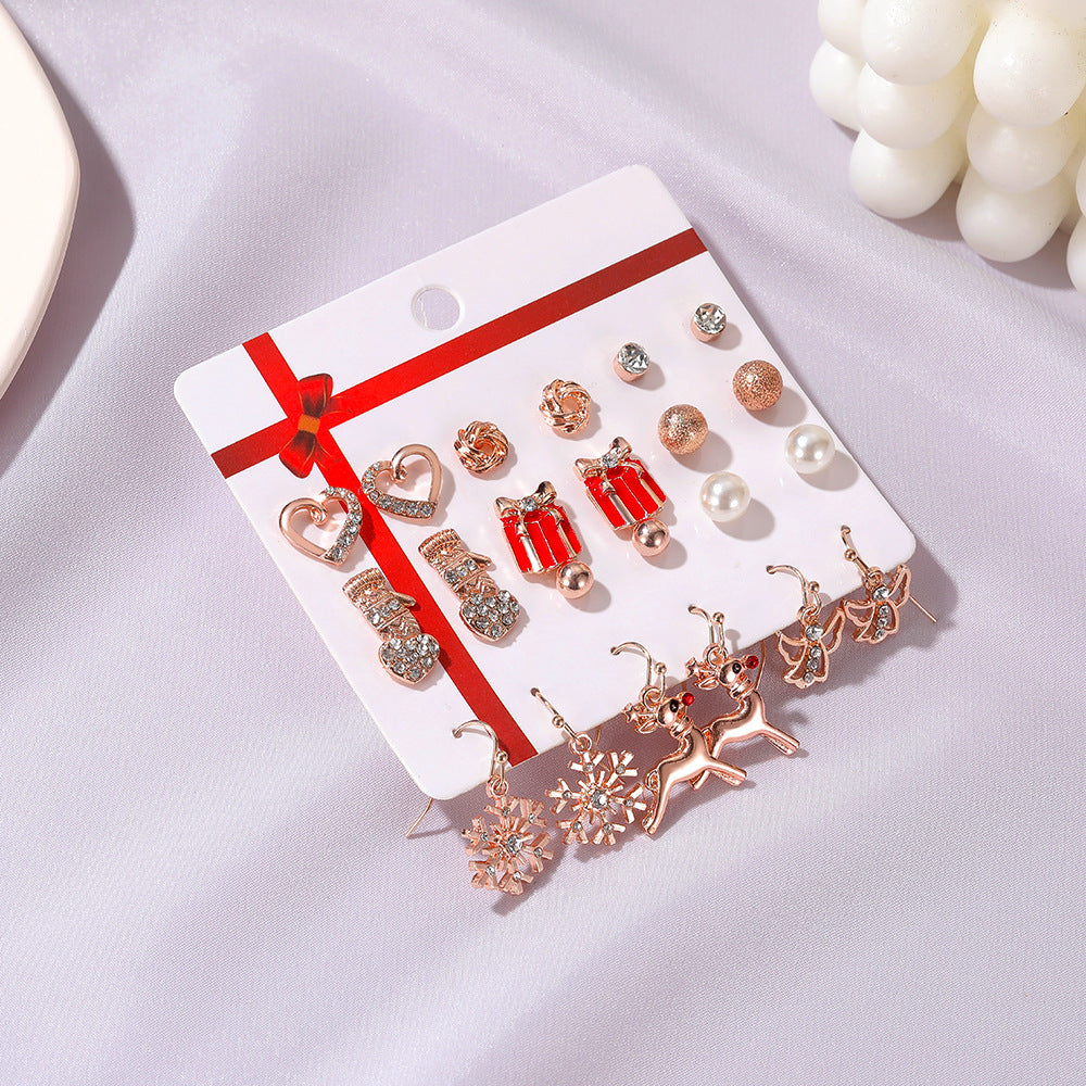 Suit Santa Claus Dripping Bell Tree Earrings