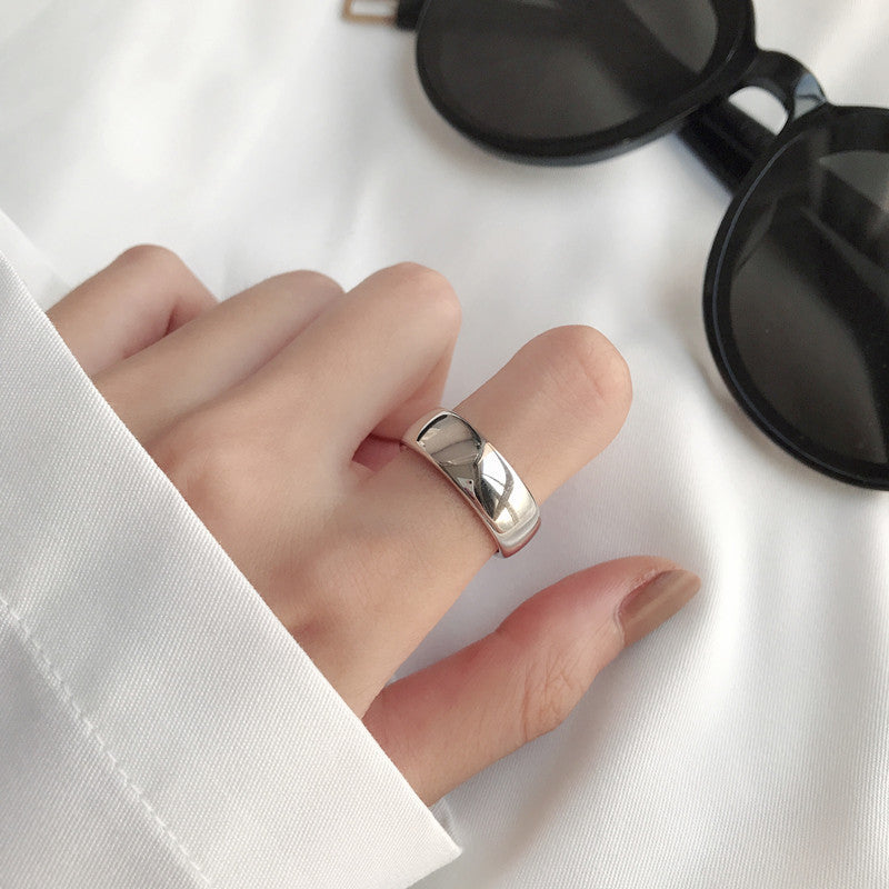 Women's Sterling Sier Roman Numerals Open Index Finger Vintage Simple Trendy Ring
