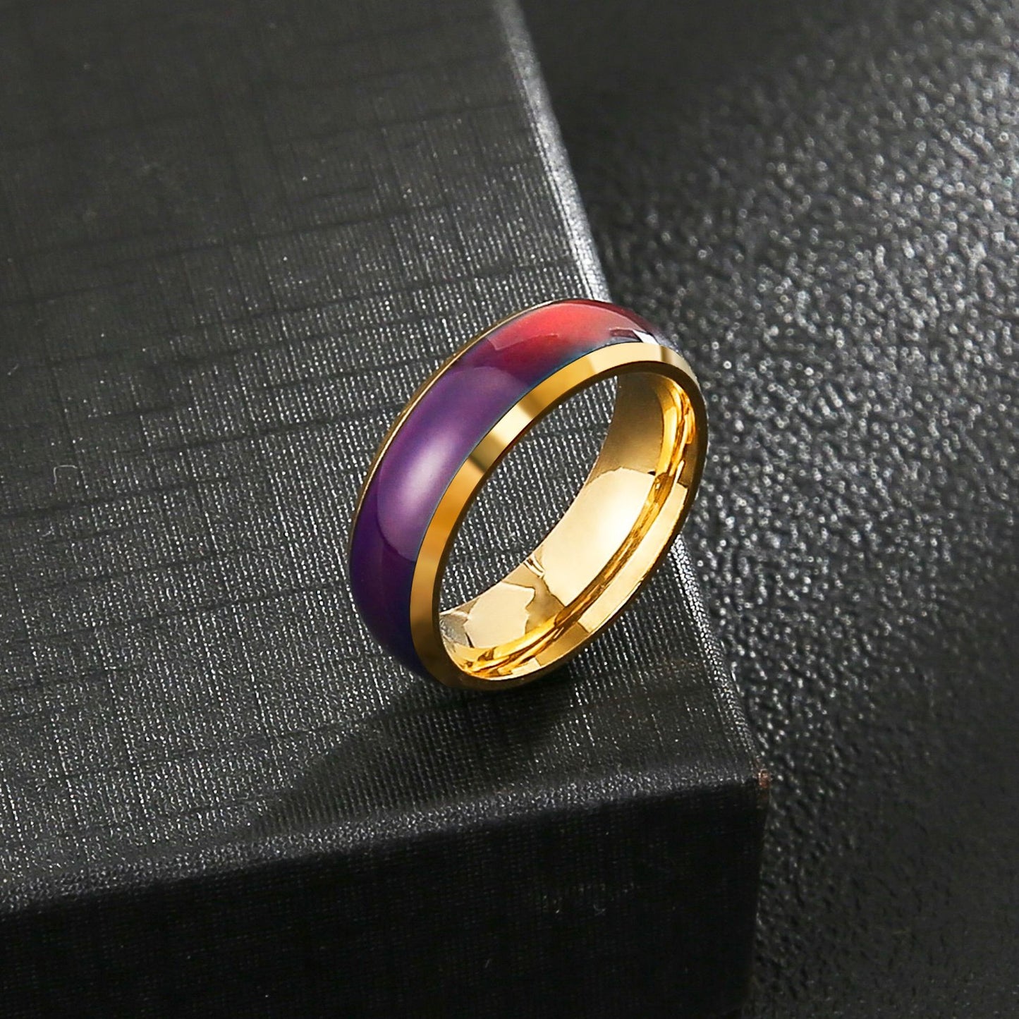 Men's Steel Does Not Fade Design Mood Rings