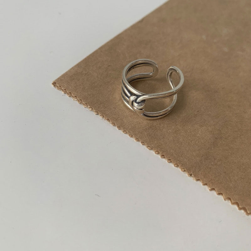 Women's Sterling Sier Roman Numerals Open Index Finger Vintage Simple Trendy Ring