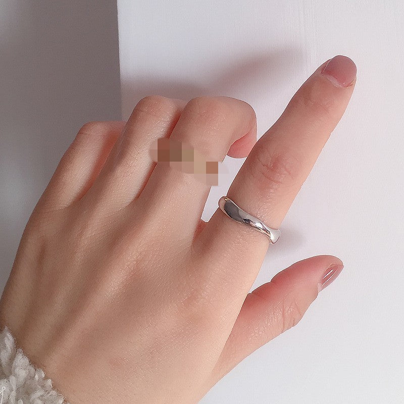Women's Sterling Sier Roman Numerals Open Index Finger Vintage Simple Trendy Ring
