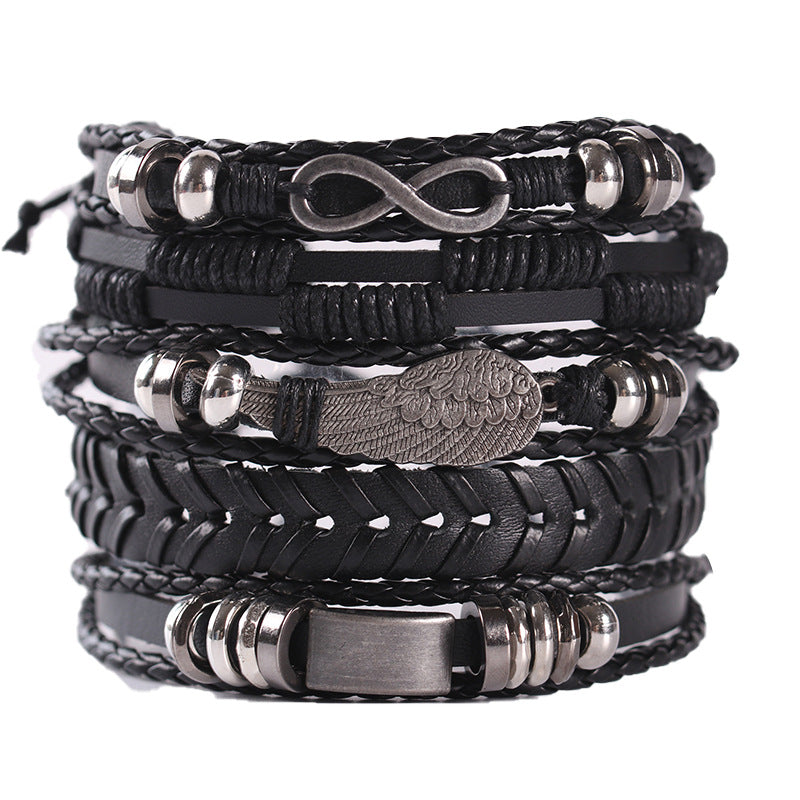 Men's Leather Hand-woven Hip Hop Punk Suit Bracelets