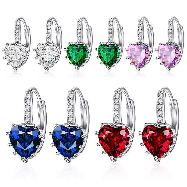 Super Fairy Heart-shaped Zircon High-grade Versatile Classic Love Earrings