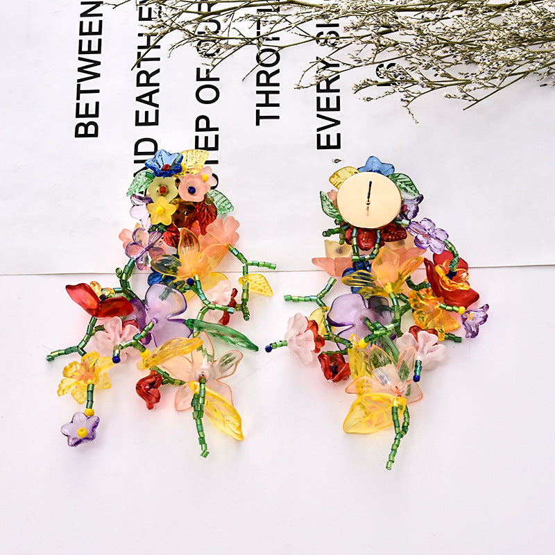 Heart Heart-shaped Leaf Bow Ear Clip Crystal Earrings